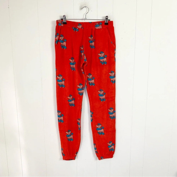 Hugo Loves Tiki Poodle Print Pj Lounge Set Orange Girls Size 12 T Organic Cotton - Picture 3 of 16